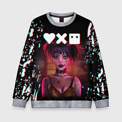 Свитшот детский Love, Death and Robots Lora Glitch Z, цвет: 3D-меланж