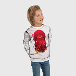 Свитшот детский Кенджиро Ренгоку Kimetsu no Yaiba, цвет: 3D-белый — фото 2