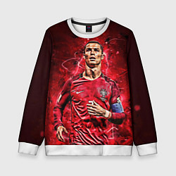 Свитшот детский Cristiano Ronaldo Portugal, цвет: 3D-белый