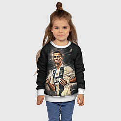 Свитшот детский Криштиану Роналду Ювентус, цвет: 3D-белый — фото 2