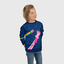 Свитшот детский Nyan cat x Pony, цвет: 3D-синий — фото 2