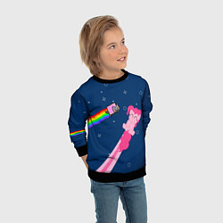 Свитшот детский Nyan cat x Pony, цвет: 3D-черный — фото 2