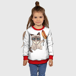 Свитшот детский Злобный котяу, цвет: 3D-красный — фото 2