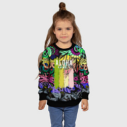 Свитшот детский АЛОХА ГАВАЙИ ALOHA HAWAII, цвет: 3D-черный — фото 2