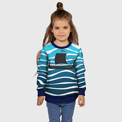 Свитшот детский Корабль, цвет: 3D-синий — фото 2