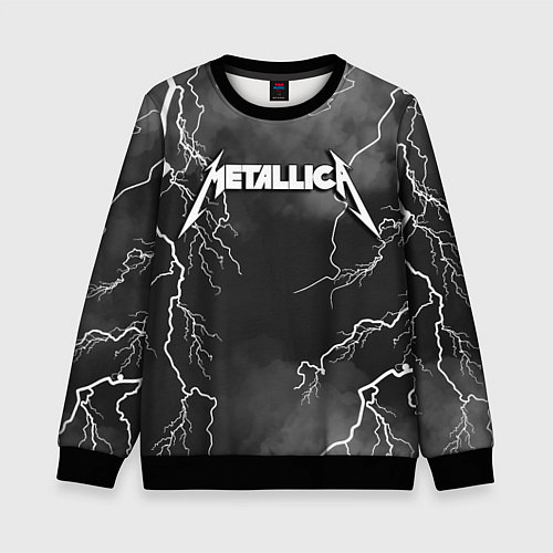 Детский свитшот METALLICA РАЗРЯД МОЛНИИ / 3D-Черный – фото 1