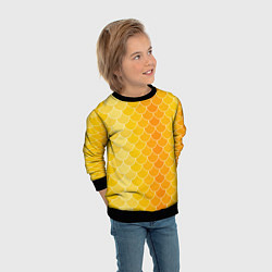 Свитшот детский Желтая чешуя, цвет: 3D-черный — фото 2
