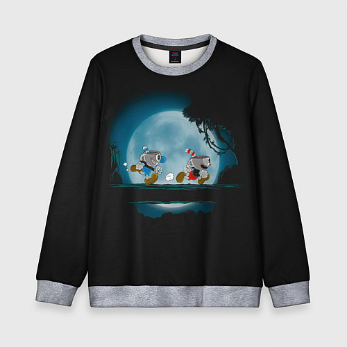 Детский свитшот Ночная прогулка / 3D-Меланж – фото 1