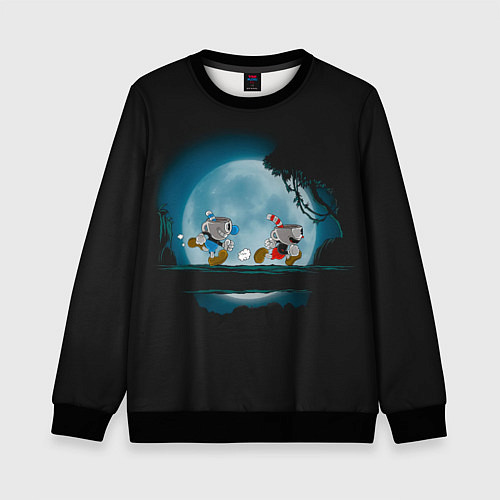 Детский свитшот Ночная прогулка / 3D-Черный – фото 1
