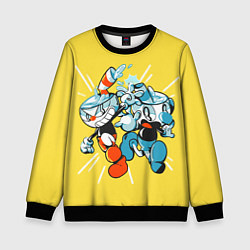 Свитшот детский Cuphead bros, цвет: 3D-черный