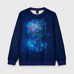 Свитшот детский Медуза на синем, цвет: 3D-синий