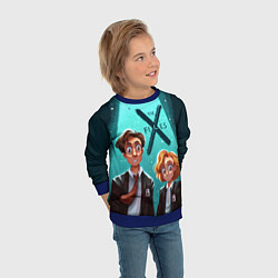 Свитшот детский Fox Mulder and Dana Scully, цвет: 3D-синий — фото 2