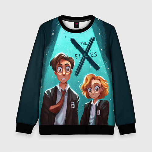 Детский свитшот Fox Mulder and Dana Scully / 3D-Черный – фото 1