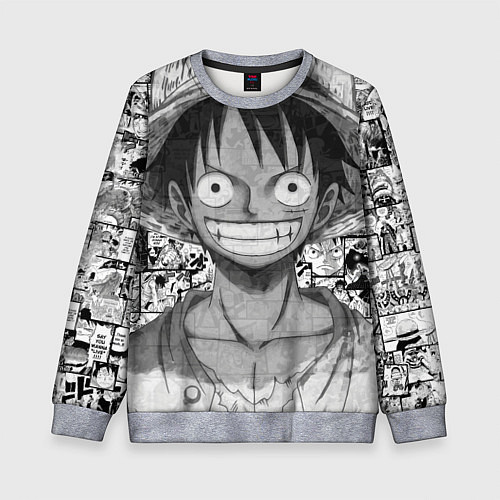Детский свитшот Луфи улыбается one piece / 3D-Меланж – фото 1