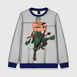 Свитшот детский Арт Ророноа Зоро, One Piece, цвет: 3D-синий