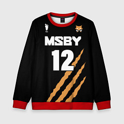 Свитшот детский 12 MSBY BLACK JACKALS, цвет: 3D-красный