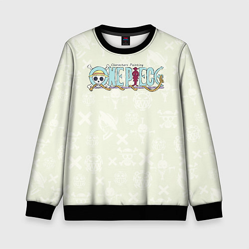 Детский свитшот Эмблемы One Piece Большой куш / 3D-Черный – фото 1