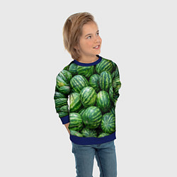 Свитшот детский Арбузы, цвет: 3D-синий — фото 2