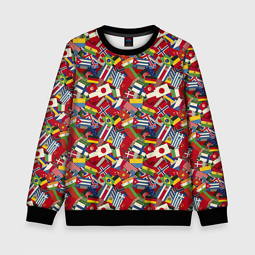 Детский свитшот Страны Мира / 3D-Черный – фото 1