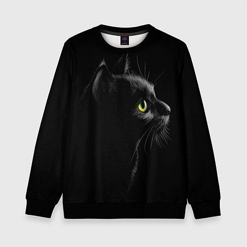 Детский свитшот Черный кот / 3D-Черный – фото 1