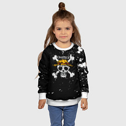 Свитшот детский Весылый Роджер One Piece, цвет: 3D-белый — фото 2