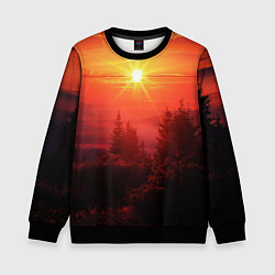 Свитшот детский УТРЕННИЙ РАССВЕТ НАД ОБЛАКАМИ, цвет: 3D-черный