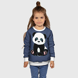 Свитшот детский Милая Панда Sweet Panda, цвет: 3D-белый — фото 2