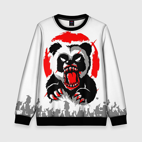 Детский свитшот Злая Кровавая Панда / 3D-Черный – фото 1