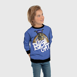Свитшот детский Big Cat Floppa, цвет: 3D-черный — фото 2