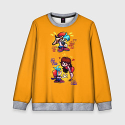 Свитшот детский Boyfriend and Girlfriend FNF, цвет: 3D-меланж