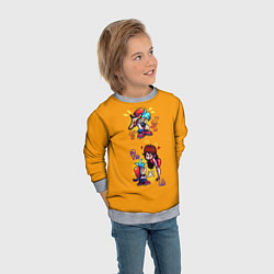 Свитшот детский Boyfriend and Girlfriend FNF, цвет: 3D-меланж — фото 2