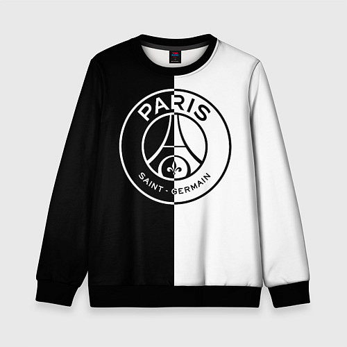 Детский свитшот ФК ПСЖ PSG BLACK & WHITE / 3D-Черный – фото 1