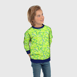 Свитшот детский Абстрактный неоновый зеленый, цвет: 3D-синий — фото 2