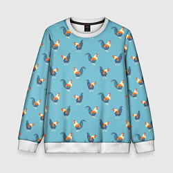 Детский свитшот Петушки паттерн