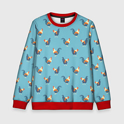 Детский свитшот Петушки паттерн