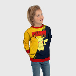 Свитшот детский PIKACHU PIKA PIKA ПИКАЧУ, цвет: 3D-красный — фото 2