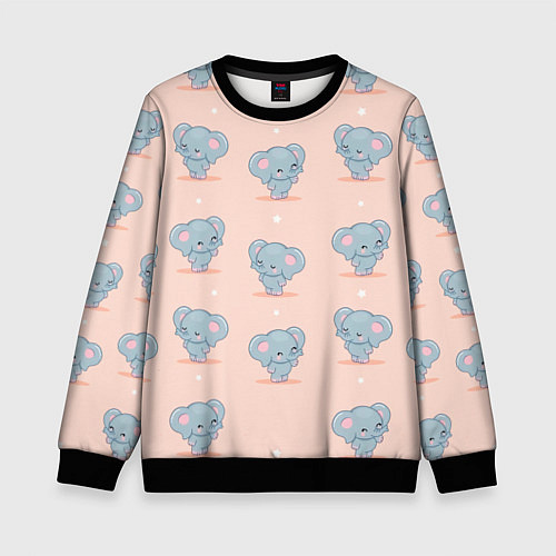 Детский свитшот Слоники / 3D-Черный – фото 1