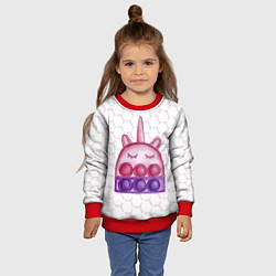 Свитшот детский POP IT ЕДИНОРОГ ПОП ИТ, цвет: 3D-красный — фото 2
