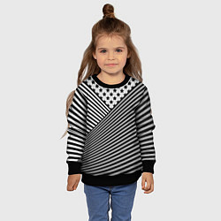 Свитшот детский Полосатый комбинированный узор, цвет: 3D-черный — фото 2
