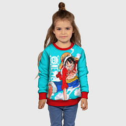 Свитшот детский Ван-Пис, Гому Гому но Ми, цвет: 3D-красный — фото 2