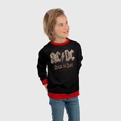 Свитшот детский ACDC Rock or Bust, цвет: 3D-красный — фото 2