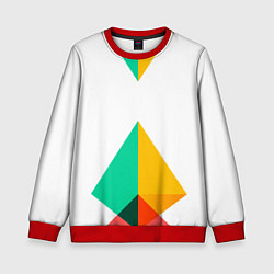 Свитшот детский Треугольники, цвет: 3D-красный