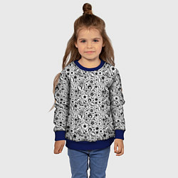 Свитшот детский Черное кружево цветочное, цвет: 3D-синий — фото 2