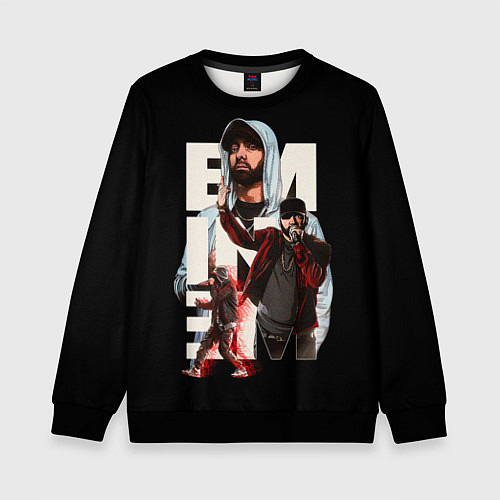 Детский свитшот Marshall Mathers / 3D-Черный – фото 1