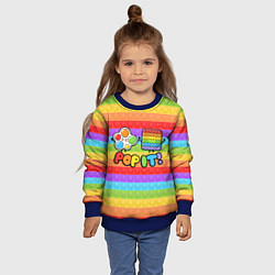 Свитшот детский POP IT - SIMPLE DIMPL, цвет: 3D-синий — фото 2
