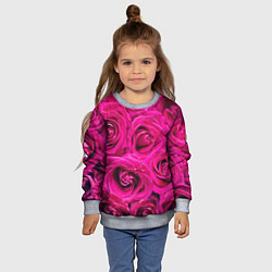 Свитшот детский Бутоны Розы, цвет: 3D-меланж — фото 2