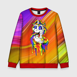 Свитшот детский Единорог Unicorn Rainbow Z, цвет: 3D-красный