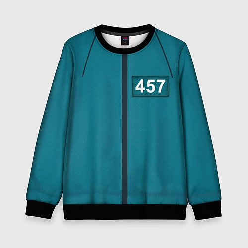 Детский свитшот Форма игрока Игра в кальмара / 3D-Черный – фото 1