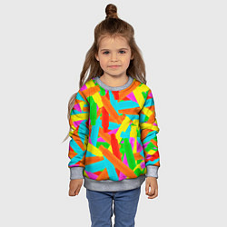 Свитшот детский Фон Цветные трубки Pop Tubes, Поп тубус, цвет: 3D-меланж — фото 2