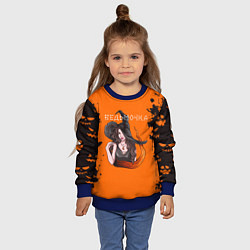 Свитшот детский Ведьмочка на хеллоуин, цвет: 3D-синий — фото 2